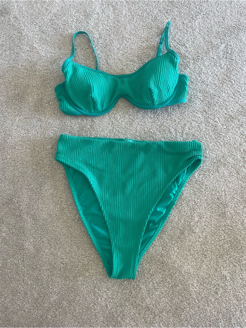 Old Navy Teal Ribbed Bikini Set